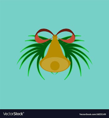 Flat on background of christmas bell vector image