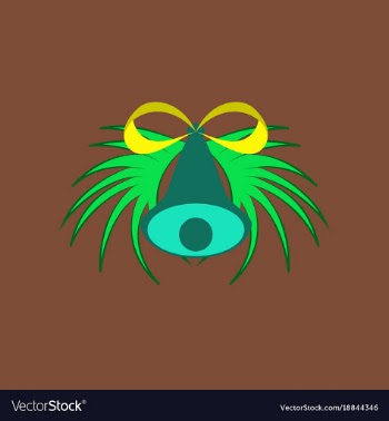 Flat on background of christmas bell vector image