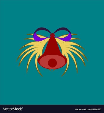 Flat on background of christmas bell vector image