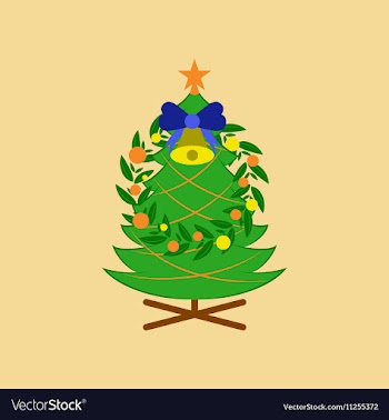 Flat on background of Christmas fir vector image