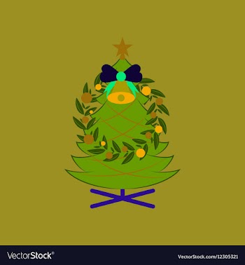 Flat on background of Christmas fir vector image