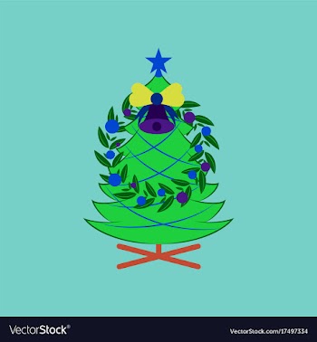 Flat on background of christmas fir wreath vector image