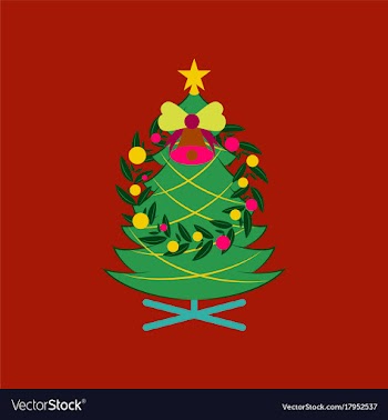 Flat on background of christmas fir wreath vector image