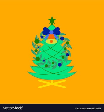 Flat on background of christmas fir wreath vector image