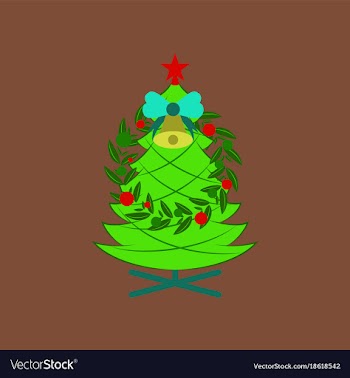Flat on background of christmas fir wreath vector image