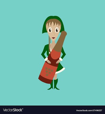 Flat on background of christmas girl champagne vector image