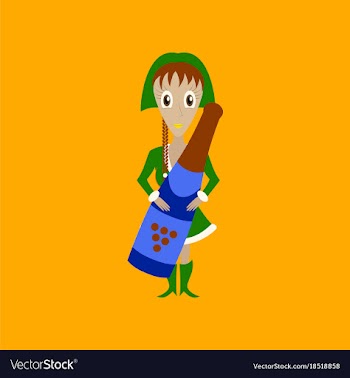 Flat on background of christmas girl champagne vector image
