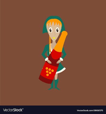 Flat on background of christmas girl champagne vector image