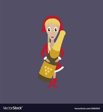 Flat on background of christmas girl champagne vector image