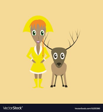Flat on background of Christmas girl vector image