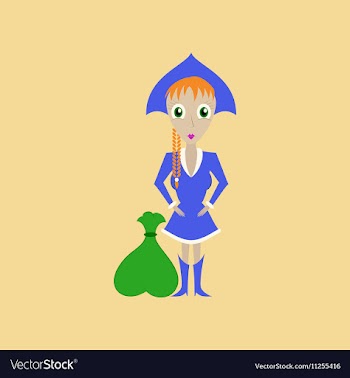Flat on background of Christmas girl vector image