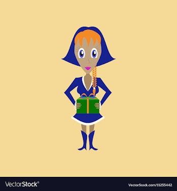 Flat on background of Christmas girl vector image