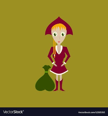 Flat on background of Christmas girl vector image