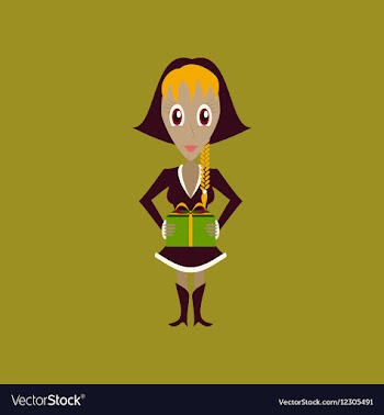 Flat on background of Christmas girl vector image