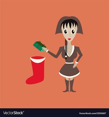 Flat on background of christmas girl vector image