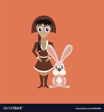 Flat on background of christmas girl vector image