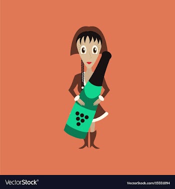 Flat on background of christmas girl vector image