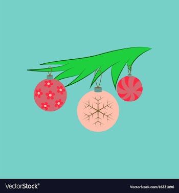 Flat on background of christmas tree toys vector image