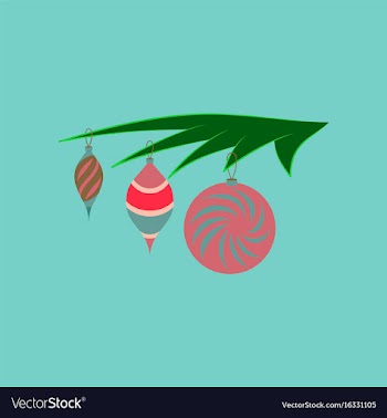 Flat on background of christmas tree toys vector image