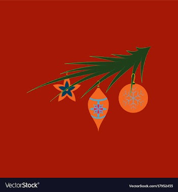 Flat on background of christmas tree toys vector image