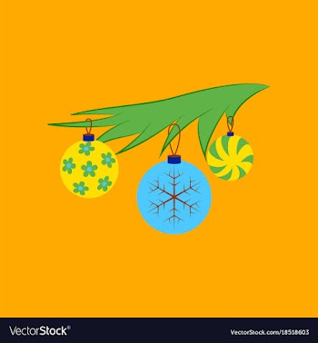 Flat on background of christmas tree toys vector image