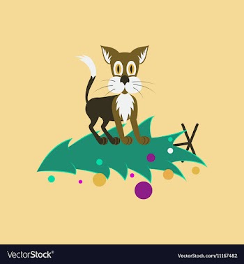 Flat on background of Christmas Tree vector image