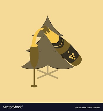 Flat on background of Christmas tree vector image