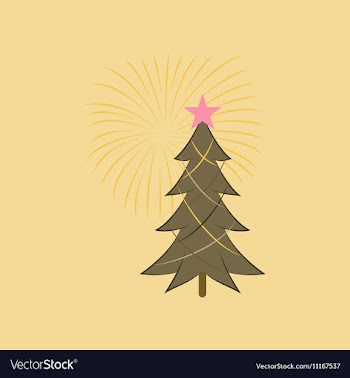 Flat on background of Christmas tree vector image