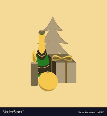 Flat on background of Christmas tree vector image