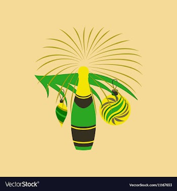 Flat on background of Christmas tree vector image