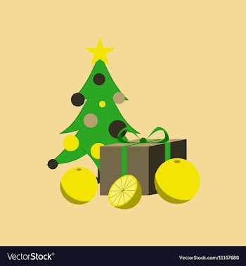 Flat on background of Christmas tree vector image