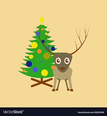 Flat on background of Christmas tree vector image