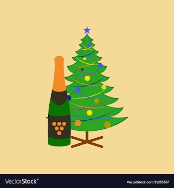 Flat on background of Christmas tree vector image