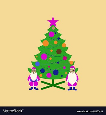Flat on background of Christmas Tree vector image