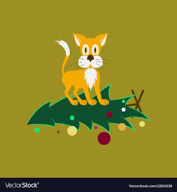 Flat on background of Christmas Tree vector image