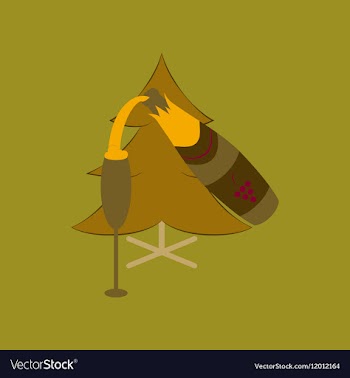 Flat on background of Christmas tree vector image