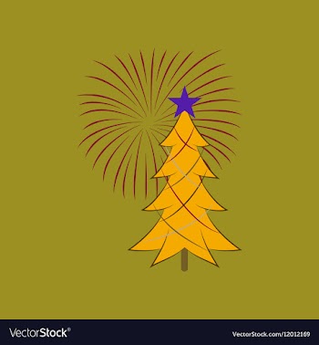 Flat on background of Christmas tree vector image