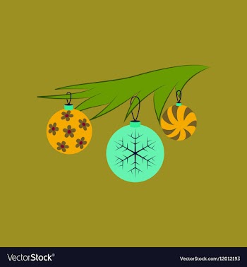 Flat on background of Christmas tree vector image