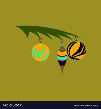 Flat on background of Christmas tree vector image