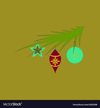 Flat on background of Christmas tree vector image