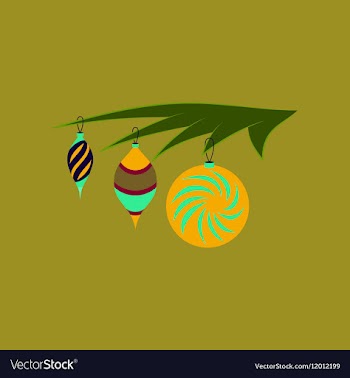 Flat on background of Christmas tree vector image