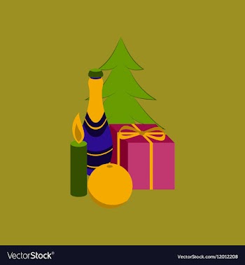 Flat on background of Christmas tree vector image