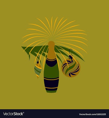Flat on background of Christmas tree vector image