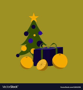 Flat on background of Christmas tree vector image