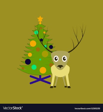 Flat on background of Christmas tree vector image