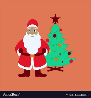 Flat on background of christmas tree vector image