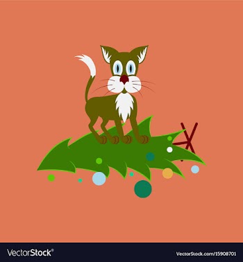 Flat on background of christmas tree vector image