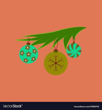 Flat on background of christmas tree vector image