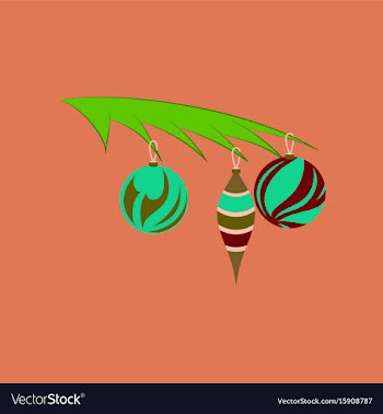 Flat on background of christmas tree vector image