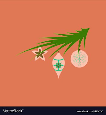 Flat on background of christmas tree vector image